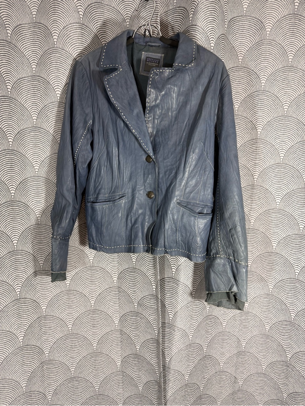 Alexander Julian Blue Leather Jacket